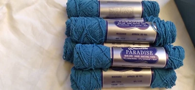 BUCILLA Paradise 6 skeins 1 oz Blue #475 Lot 4189 Knitting YARN acetate nylon - Image 1 of 2