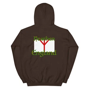 "Heathen England" Unisex Hoodie Asatru Flag Saxon Runic Pagan Wicca - Picture 1 of 5