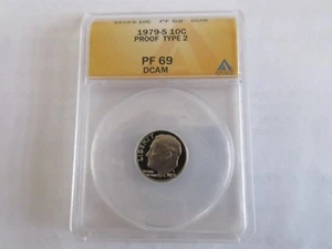 1979-S , Roosevelt Dime   , Proof Type 2 , DCAM , ANACS , PF 69 - Picture 1 of 4