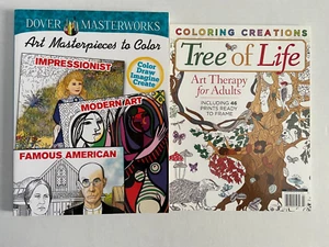 Art Masterpieces (Dover Masterworks) & Tree of Life ~ Adult Coloring Books NEW - Picture 1 of 14