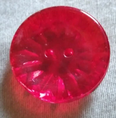 Antique Reverse Faceted Red Glass Button. - Image 1 of 4