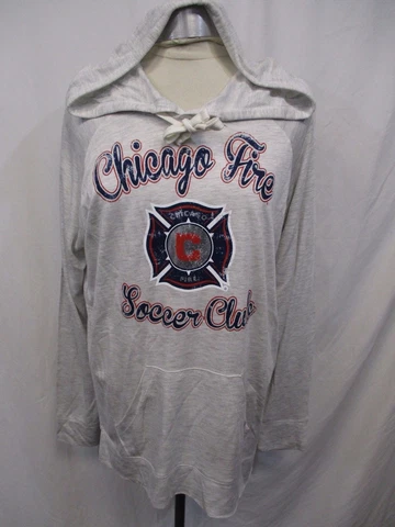 Chicago Fire Women's Cream Pullover Hooded Sweatshirt Touch MLS Cover