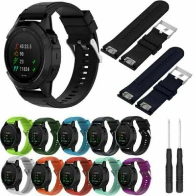 Per Garmin Fenix 5X Fenix 3 HR Zaffiro GPS Orologio 26mm Cinturino Silicone - Immagine 1 di 4