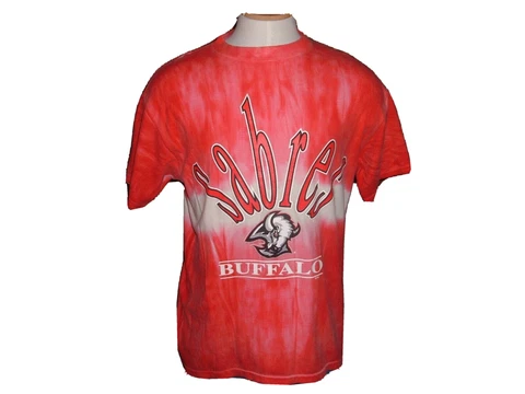 Vintage 90's Buffalo Sabres Tie-Dye Goat Head T-Shirt NHL Single Stitch Sz L Cover