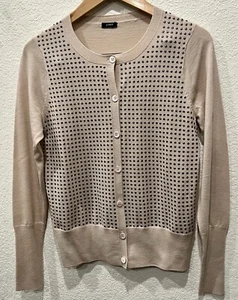 J.Crew Womens M Long Sleeve Button Up Cardigan Brown/Beige - Picture 1 of 7