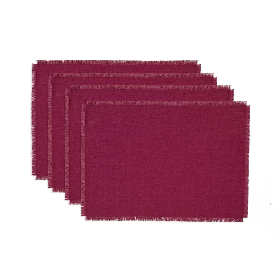 Solino Home 100% Pure Linen Placemats Cloth 14 x 19" for Fall Dining - Fringe - Image 1 of 1