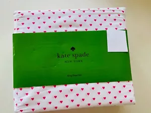 KATE SPADE NEW Pink Hearts 4 Piece Sheet Set- Size King - Picture 1 of 5