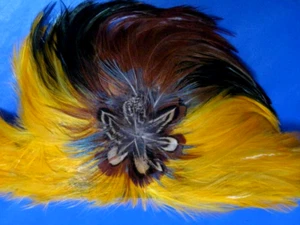 New: Feather headdress Yellow, brown, and some white - Picture 1 of 9