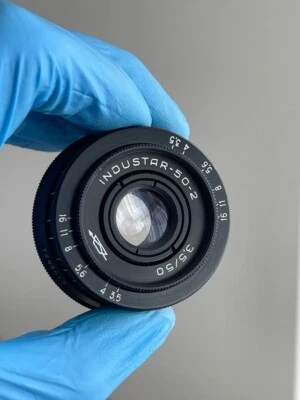 Советский объектив INDUSTAR 50 - 2 (50 мм f/3.5) копия Tessar держатель m42 Зенит Практика - Изображение 1 из 4