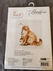 Neu in Verpackung 2010 Luca-S gezähltes Kreuzstich-Set "Kätzchen mit einer Libelle" #B2270 - Bild 1 von 5