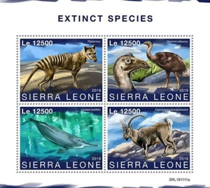 EXTINCT SPECIES 4-Value MNH MOA Birds/Bird Stamp Sheet #661 (2019 Sierra Leone) - Picture 1 of 1