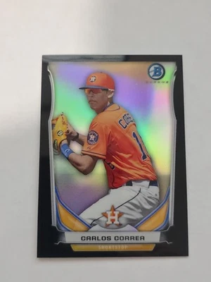 2014 Bowman Chrome Minis Black Refractor /15 Carlos Correa #129 Houston Astros - Image 1 of 4