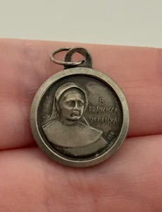 Vintage B. Francisca Siedliska Reliquie Reliquie katholisch silberfarben Medaille - Bild 1 von 10