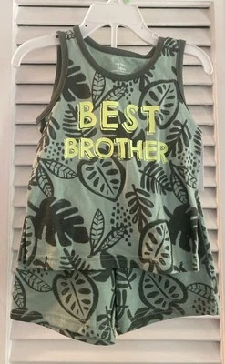 Conjunto corto Carter's BEST BROTHER para bebé niño talla 18 meses verde selva nuevo con etiquetas Foto 1 de 2