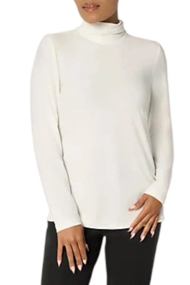 Top para mujer Dennis Basso Italia tejido cuello falso en estampados y sólidos blanco Foto 1 de 1