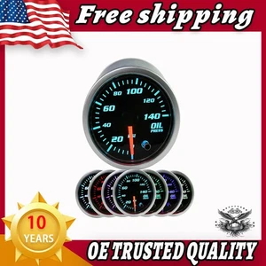2" 52mm Press Meter W/ Sensor Oil Pressure Gauge Pointer Digital 7 Color Led G15 - Bild 1 von 5