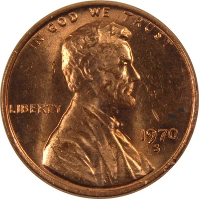 1970 S Large Date Lincoln Memorial Cent BU Uncirculated Penny 1c Coin - Image 1 of 4