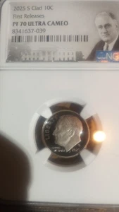 2025 S Clad Roosevelt Dime 10C Proof NGC PF70 Ultra Cameo Early Releases - Picture 1 of 5