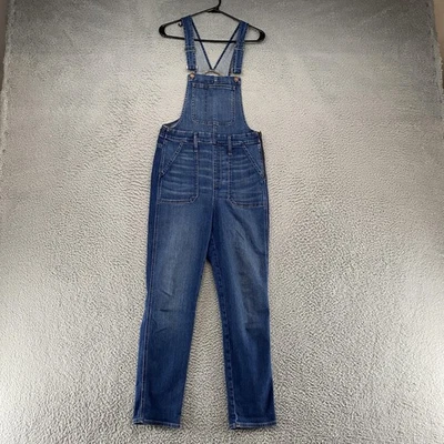 Madewell Skinny Overalls Womens Medium Blue Denim Side Zip Stretch Leg Pockets - Image 1 of 4