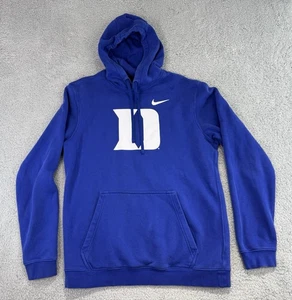 Duke Blue Devils Hoodie Nike Blue Mens L Sweatshirt Pullover Drawstring - Picture 1 of 16