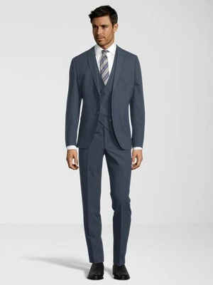 Designer Herrenanzug 3tlg. - Größe 54 / XL - Grau/Blau - nur 1x getragen - Top! - Bild 1 von 4