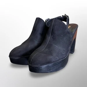 Vintage 90's Robert Clergerie Chunky Suede Platform Mules Sz 8 Made in France - Picture 1 of 10