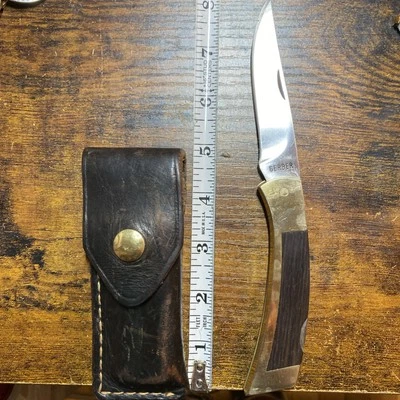 Gerber Med. "Cuchillo Lockback Sportsman Madera 97223 Portland 4 1/4"" Cerrado + Funda" Foto 1 de 4