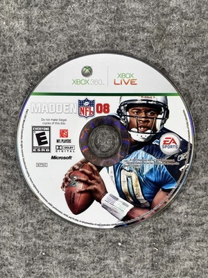 Madden NFL 08 Xbox 360 视频游戏光盘 仅 EA 体育 足球 NTSC Xbox Live — 第 1/3 张图片