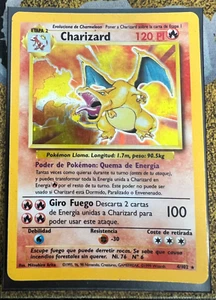 Pokemon SPANISH Charizard 4/102 Base Set Unlimited Holofoil Modearely Played #1 - Picture 1 of 15