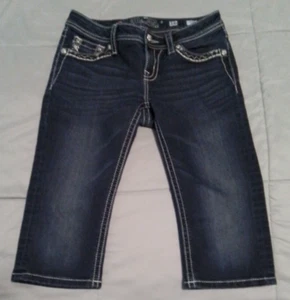 Miss Me Jeans Girls Youth Size 16 Embroidered Capri Style - Picture 1 of 6