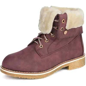 Dream Pairs Women's Warm Winter Montreal Faux Fur Ankle Boots Fold-Down 2 Style - Picture 1 of 5