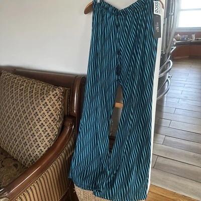 Teal And Black Wide Leg Pants Love Ryan Sz 1X - Image 1 of 4