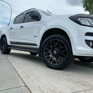 22" Wheels Fits ISUZU DMAX MUX Rims 22x12 HARTES METAL CROSSBOW Black Dark Tint - Picture 1 of 12