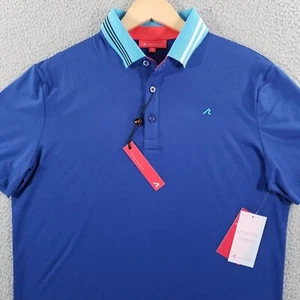 Camisa Polo Redvanly Para Hombres Medio Azul Rendimiento Golf Country Club Tecnología Lujo - Imagen 1 de 15