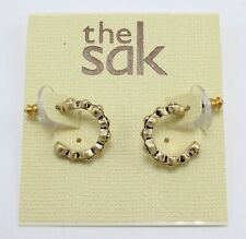 The SAK Women's Small Metal Gold Inlay Hoop Earrings nwt #SAK45