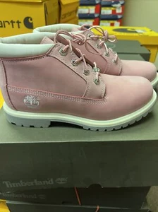 TIMBERLAND WOMEN'S NELLIE WATERPROOF CHUKKA BOOTS PINK NUBUCK 23308 SIZE 7 - Picture 1 of 5