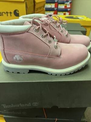 TIMBERLAND WOMEN'S NELLIE WATERPROOF CHUKKA BOOTS PINK NUBUCK 23308 SIZE 7 - Image 1 of 4