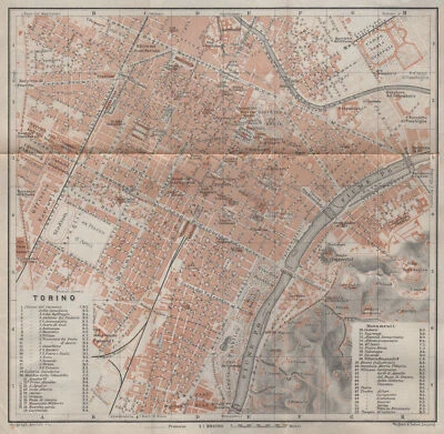 TORINO TURIN antique town city plan piano urbanistico. Italy mappa 1913 - Image 1 of 2