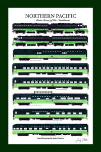 Northern Pacific North Coast Ltd 11"x17" Poster 12"x18" mat Andy Fletcher signed - Picture 1 of 1