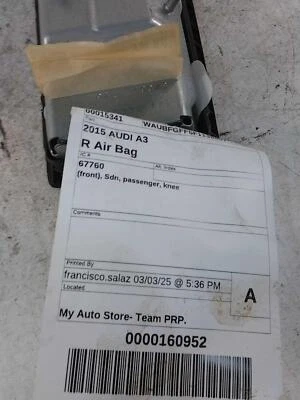 Used Instrument Panel Air Bag fits: 2015 Audi A3 front Conv passenger knee R. Gr - Image 1 of 4
