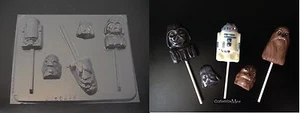 R2D2 DARTH VADER CHEWBACCA CHEWY Star Wars Schokolade Seife Süßigkeiten Form - Bild 1 von 1