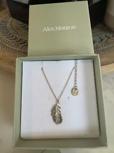 alex monroe Peacock Feather 22ct gold plated necklace RRP £185 Unworn - Picture 1 of 8