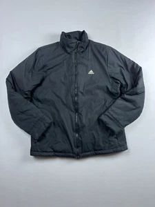 Adidas Mens Black Puffer Jacket Large Water-Resistant With Zip Closure & Stand C - Picture 1 of 7