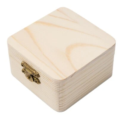 Selection Small Wooden Storage Boxes /Memory Keepsake Box With Lid Plain Natural - Image 1 of 4