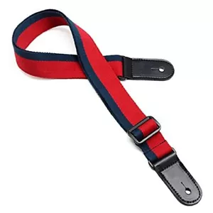 MusicULTD rot marineblau Rennstreifen-Gitarrengurt - Bild 1 von 1