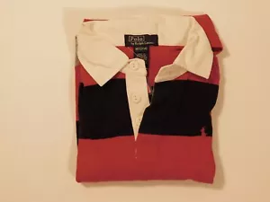 POLO BY RALPH LAUREN Boys Blue Red Gray Striped Cotton White Collar Long Slee... - Picture 1 of 5