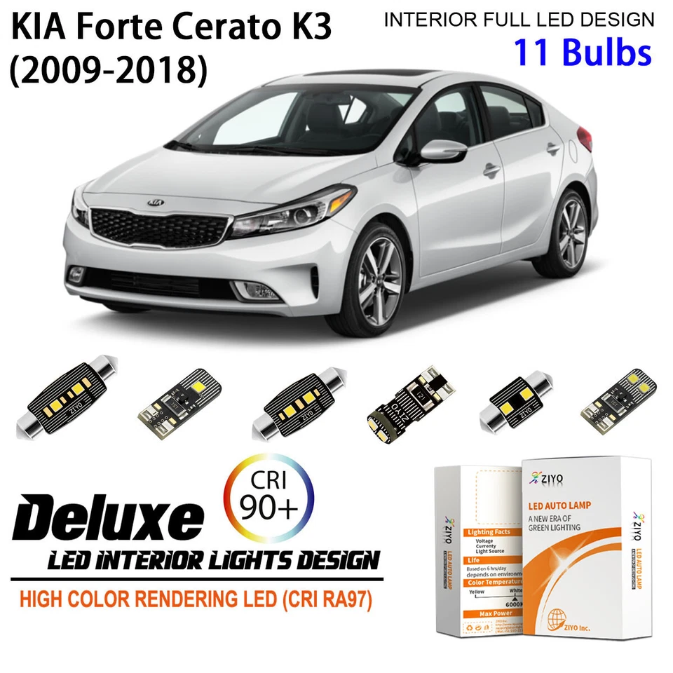 Kit de luces LED interiores de 11 bombillas luz domo blanca para Kia Forte / Cerato 2009-2018 Foto 1 de 4