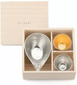 Nousaku 100 % Blech Katakuchi - große & Sake Tasse Guinomi 2er Set aus Japan - Bild 1 von 24