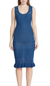 Betsey Johnson Women's Sz: XS Blue Crochet-Lace Ruffled-Hem Dress MSRP $109 #11 - Picture 1 of 13