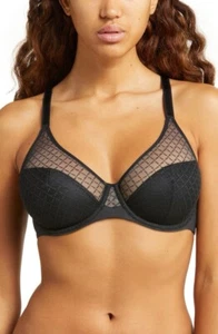 NUOVO! $84 CHANTELLE 16M1 NORAH CHIC REGGISENO CON FERRETTO NERO TAGLIA 36DDD - Foto 1 di 6